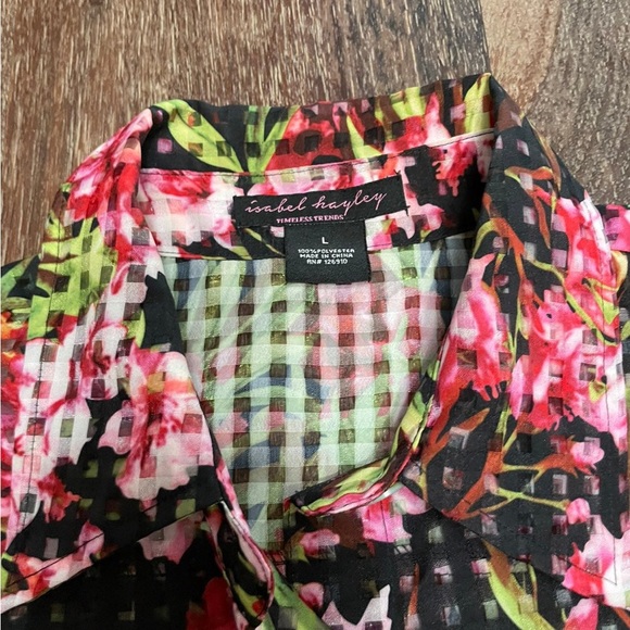 Isabel Hayley semi sheer floral button up blouse - Picture 6 of 9